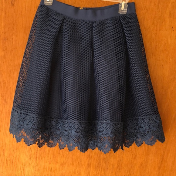 Alya Dresses & Skirts - NWT Francesca’s Alya Navy Lace Skirt